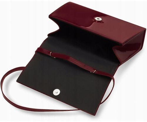 Kopertówka Elegancka Wieczorowa Torebka Wesele Wizytowa Na Ramię Burgundowa na Arena.pl