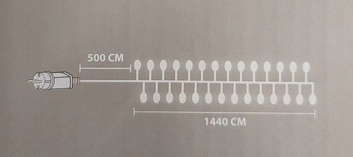 Świąteczne Lampki choinkowe na drucie 14,4 m-1440 led, gęste ciepły kolor na Arena.pl