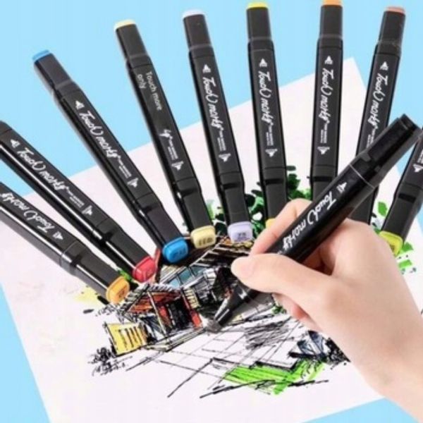 Markery 204 kolory flamastry pisaki dwustronne zdjęcie 9