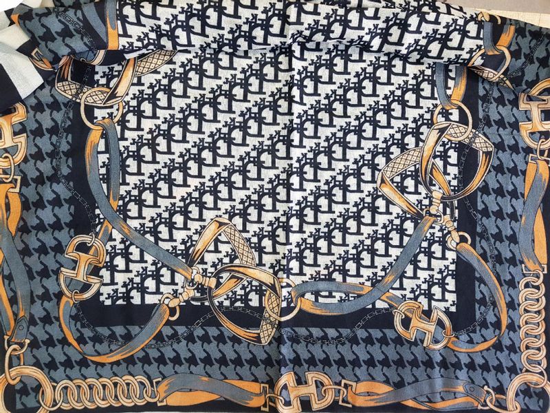 Elegancki szal czarno-szary 13 zdjęcie 5