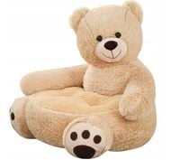 Pluszowy fotelik pufa dla dzieci MIŚ BEŻOWY