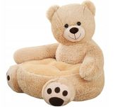 Pluszowy fotelik pufa dla dzieci MIŚ BEŻOWY