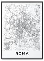 Plakat mapa Rzym plan miasta 50x70 cm w czarnej ramie
