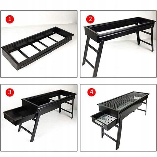 GRILL TURYSTYCZNY SKŁADANY OGRODOWY PRZENOŚNY KEMPINGOWY WĘGLOWY DUŻY 60CM na Arena.pl