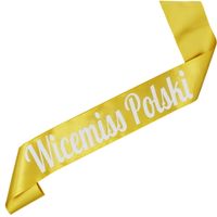 Wicemiss Polski - złota szarfa z białym nadrukiem