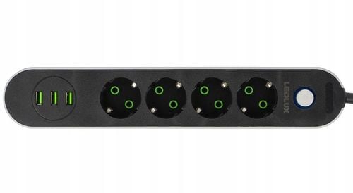 PRZEDŁUŻACZ listwa 2m 4 gniazda + 3x USB na Arena.pl