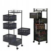 KOSZ na kółkach SZAFKA REGAŁ MOBILNA obrotowy STOLIK NA KÓŁKACH METAL