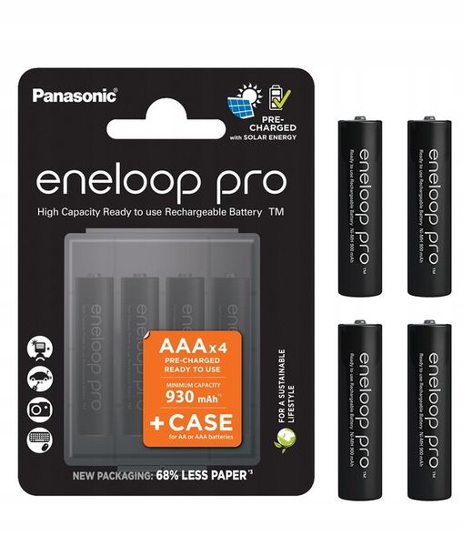 AKUMULATORKI ENELOOP PRO AAA 930 mAh 4x + CASE zdjęcie 1