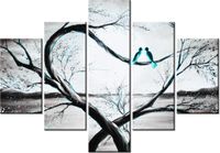 70 100CM OBRAZ 5 ELEM W TURKUSOWYM ŚWIETLE KSIĘŻYCA DRUK PŁÓTNO