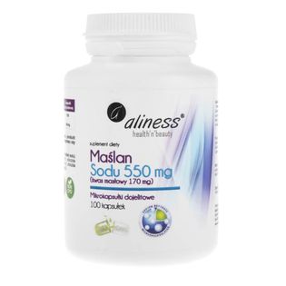 Aliness Maślan Sodu 550 mg (Kwas masłowy 170 mg) - 100 kapsułek