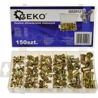 Zestaw nitonakrętek stalowych GEKO 150 szt. mix rozmiarów G02912