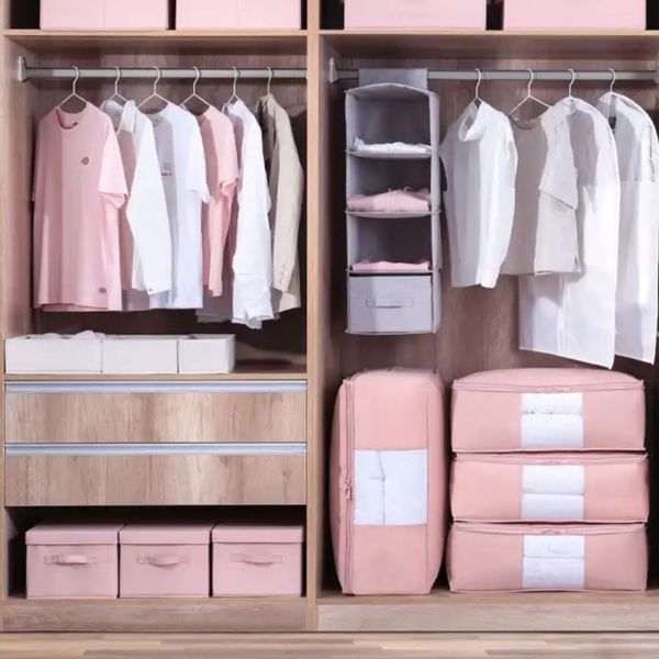 Pokrowiec Na Pościel Pod Łóżko Pojemnik Na Ubrania Torba Miękki Różowy L zdjęcie 3