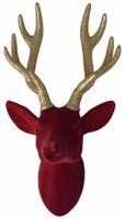 Głowa renifera burgundowa welurowa duża