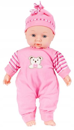 LALKA BOBAS W ŚPIOSZKACH MÓWI ŚMIEJE SIĘ 34CM MIĘKKA ŚLICZNA UBRANKO CZAPKA na Arena.pl