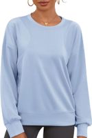 Bluza damska oversize sportowa krótka niebieska długi rękaw rozmiar L