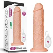 Grube Ogromne Dildo Z Przyssawką Wibracje 28 Cm