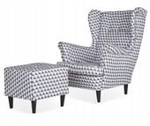 Fotel Uszak pufka gramatyczny motyw dla młodzieży