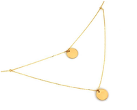 Złoty Naszyjnik Łańcuszek Damski Celebrytka Stal Zawieszka Kółka Gladkie