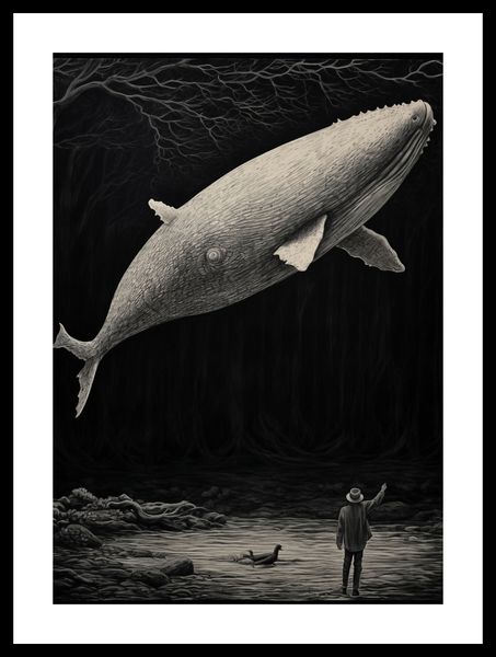 Plakat 29,7x42cm Biały Wieloryb zdjęcie 3