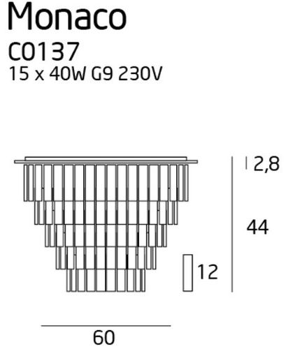 Plafon Monaco kryształki C0137 - MaxLight na Arena.pl