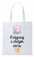 Dla Księgowej Księgowego Torba Eco Biała Shopper Z Nadrukiem Ze Zdjęciem