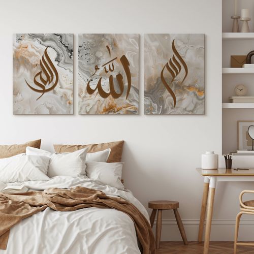 Obrazy Na Płótnie Set Abstrakcja Marmur Boho Islamskie Symbole 90cm x 40cm na Arena.pl
