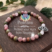 Różowa bransoletka z naturalnego kryształu, kamień naturalny w stylu bohemy