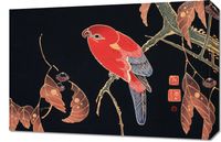 Obraz 60x40cm Red Parrot, Jakuchu Japoński Vintage do Salonu