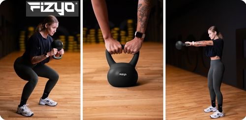 Hantla do Ćwiczeń FIZYO Ciężarek Odważnik Kula Kettlebell Miękki Czarny 4kg na Arena.pl