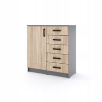Młodzieżowa komoda Sigma S4 1U5S 90 cm z szufladami - dąb sonoma