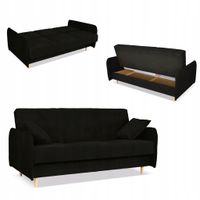 Kanapa sofa Alvo rozkładana wersalka funkcja spania pojemnik Family czarna