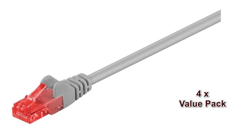 MicroConnect U/UTP CAT6 20M Grey 4 PACK zdjęcie 1