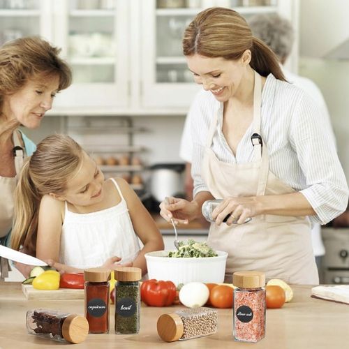 SZKLANE SŁOICZKI 120ml NA PRZYPRAWY POJEMNIKI PRZYPRAWNIKI BAMBUSOWE na Arena.pl