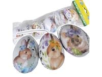 Jajka jaja wielkanocne styropianowe z królikami 6szt ozdobne do koszyczka