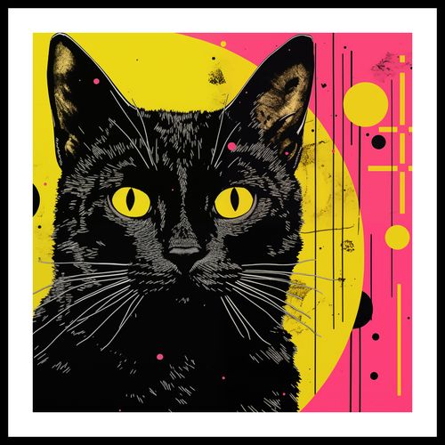 Plakat 70x70cm Neonowy Kocur na Arena.pl
