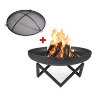 ZESTAW: Palenisko ogrodowe COOK KING Santiago 70 cm wraz z iskrołapem 69 cm