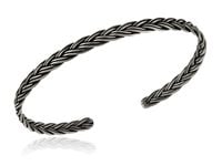 ROZCHYLANA OKSYDOWANA SREBRNA BRANSOLETA WARKOCZ