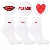 Skarpetki Bawełniane z HAFTEM Skarpety Wstawki ZESTAW 3-PAK 35-38 MORAJ