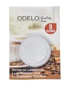 Zestaw zapasowy 1 filtr i 3 silikonowe uszczelki do kawiarki zaparzacza espresso RUTTI na 9 filiżanek