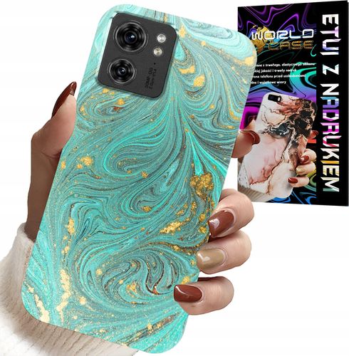 ETUI DO MOTOROLA EDGE 40 - MARMURKOWE WZORY + FOLIA HYDROŻEL na Arena.pl