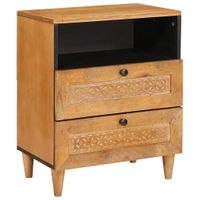 Stolik nocny Jasnobrązowy 50 x 33 x 60 cm lite drewno mango