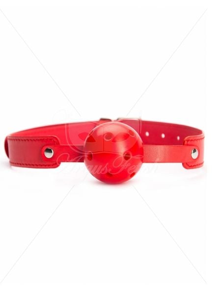 Red Breathable Ball Gag zdjęcie 2
