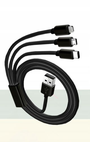 KABEL USB 3w1 DO IPHONE / MICRO USB / TYP-C 1M na Arena.pl