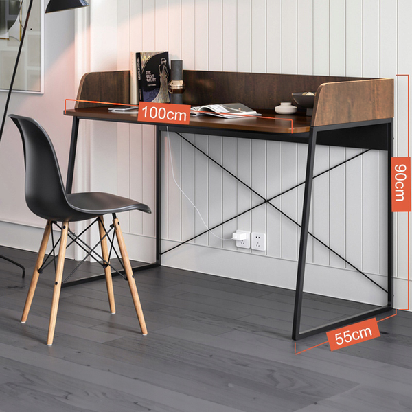 BIURKO KOMPUTEROWE CIEMNO BRĄZOWE POD LAPTOP STOLIK NOWOCZESNE 100 CM LOFT zdjęcie 4