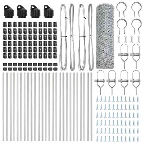Ogrodzenie z słupkami Srebrny 0.4 x 50 m Stal pokryta PCV na Arena.pl