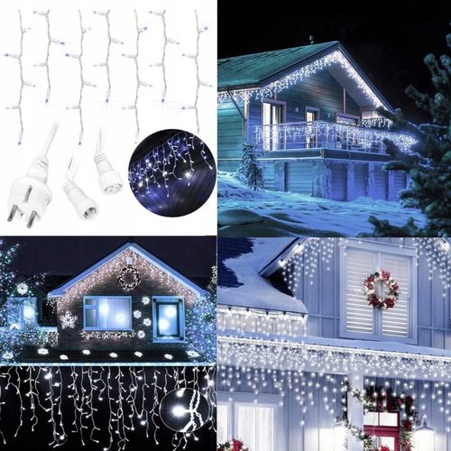 KURTYNA LED SOPLE 23m 500 LED BIAŁY ZIMNY FLASH IP44 LAMPKI ZEWNĘTRZNE na Arena.pl