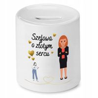 Skarbonka Dla Szefa O Złotym Sercu Prezent Z Nadrukiem Ze Zdjęciem Z Nadruk