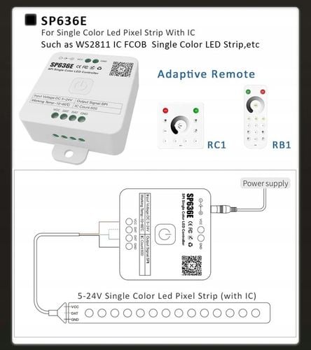 Kontroler Magic do taśm led MONO cyfrowy płynący sterownik WS2811 na Arena.pl