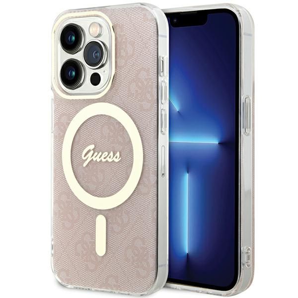 Etui Guess do iPhone 15 Pro, Różowy, MagSafe zdjęcie 1