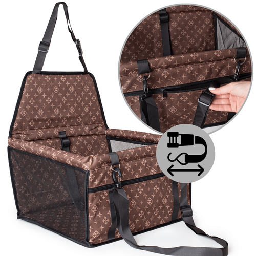 Transporter Dla Psa Do Auta - Brązowy Fotelik Podróżny na Arena.pl